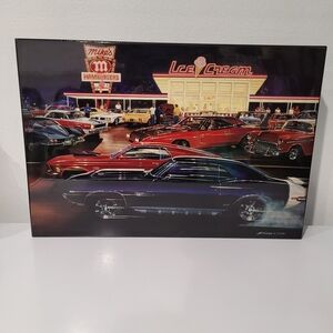 Saturday Night Vintage Car Ice Cream Shop Art